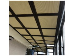 玻璃天顶全遮光推拉式蜂巢帘图1