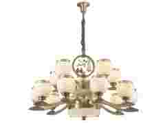 白玉灯具 玉石铜灯 全铜中式玉石灯 欧式天然玉石吊灯图1