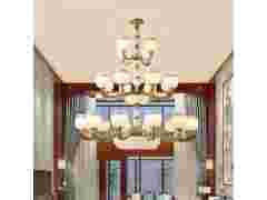 全铜仿玉石灯 全铜仿云石灯 全铜玻璃吊灯图1