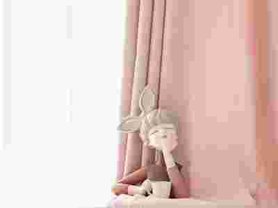 日式全遮光高温定型定制窗帘办公室窗帘定制安装图1