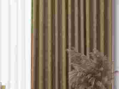 日式和风窗帘布艺客厅落地窗素色遮光记忆定型窗帘图1