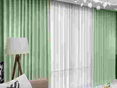 卧室飘窗马卡龙色系窗帘布艺可机洗窗帘图1