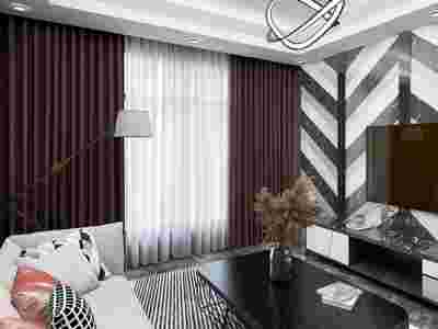 卧室飘窗马卡龙色系窗帘布艺可机洗窗帘图2