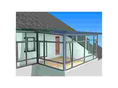 浙江别墅高档铝木阳光房，高档铝木复合门窗，湖州住宅阳光房系统图1