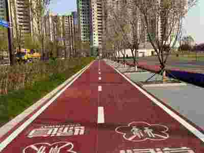 南京道路划线 达尊彩色防滑路面施工图3