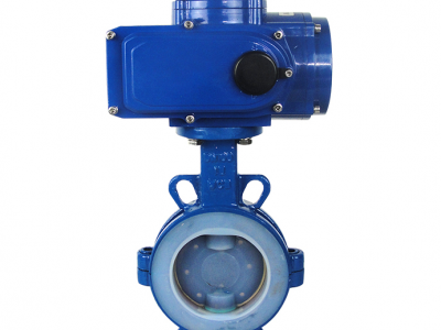 D671F46-16 衬氟对夹电动蝶阀图1