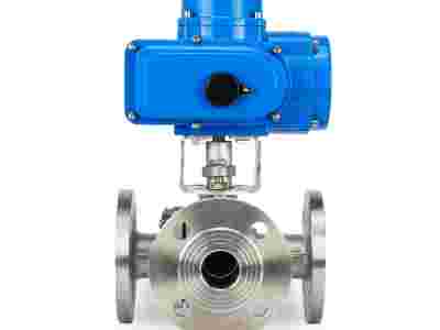 Q944F-16C电动铸钢三通法兰球阀LT换向阀图1
