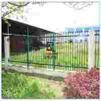 苏州龙桥订制学校围墙护栏 幼儿园围墙栏杆 拼装式锌钢栅栏