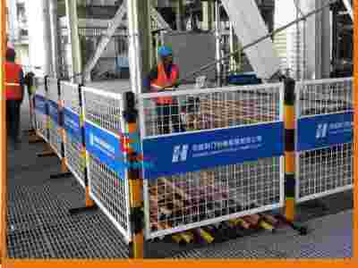 泰安燃气施工围栏 泰安燃气检修栅栏 双面LOGO 活动式 龙桥图3