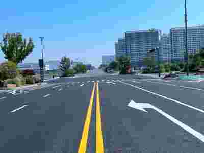 交通标线:南京道路划线-左转弯导向标线@南京达尊道路标线公司图1