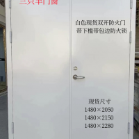 白色双开防火门，带槛带边防火锁，合肥防火门厂