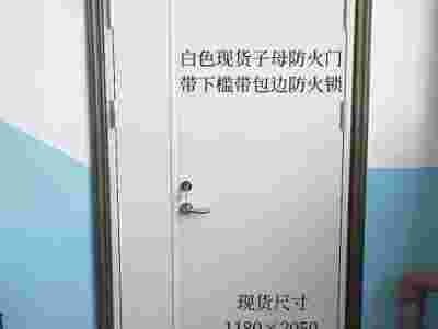 白色双开防火门,带槛带边防火锁,合肥防火门厂图2