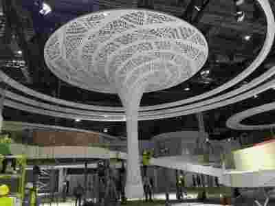 冲孔镂空氟碳铝板包柱子 包柱铝单板造型效果图2