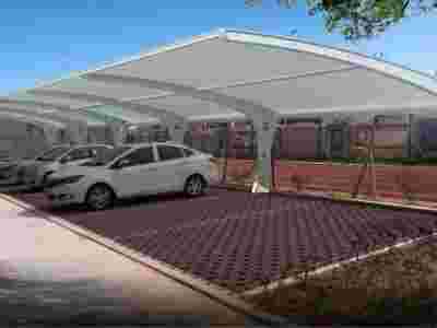 提供膜结构钢架，车棚钢架；看台钢架；景观钢架；污水池加盖钢架图2