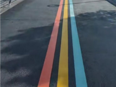 南京热熔彩虹线 彩虹三色道路线-南京道路划线图2