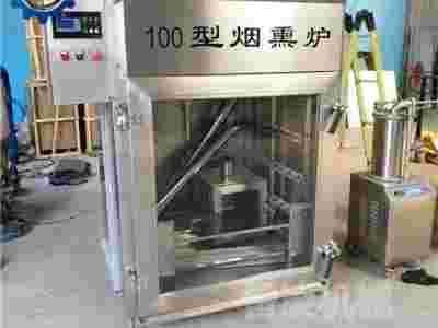 腊肠腊肉红肠烟熏箱老火腿蒸熏上色机 100型全自动豆干烟熏炉图1